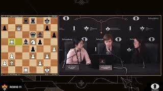 Postgame Press Conference with Tan Zhongyi  Round 11  FIDE Candidates [upl. by Llesram]