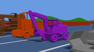 Learn Colors with Tractor and Excavator  Cartoons for Kids and babies [upl. by Tatiana]