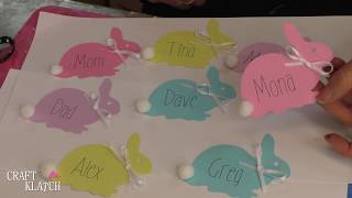 Easter Bunny Place Cards  Cricut Crafts  Craft Klatch [upl. by Eidderf]