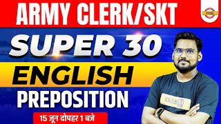 Army ClerkSKTGD English Classes  Army English PREPOSITION  English By Satydev Sengar Sir Exampur [upl. by Atkins]