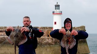 Sea Fishing For Thornback Rays And Dogfish At Whitehaven Pier [upl. by Balliol]