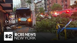 MTA bus crashes into tree on Upper East Side Driver passengers injured [upl. by Keily]