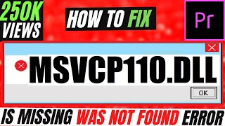 ✓✓✓ How To Fix MSVCP110dll is Missing from computer  Not Found Error 💻 Windows 10117 💻 3264bit [upl. by Jaban182]