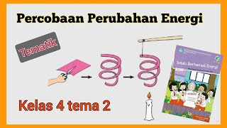 Percobaan Perubahan Energi Tema 2 kelas 4  kertas spiral dan lilin [upl. by Ennaeed550]