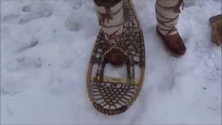 Bushcraft  Traditional Snowshoe Bindings Materials and A Simple Method [upl. by Chessy702]