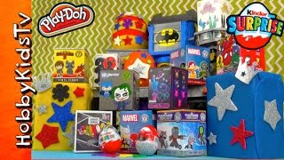 HobbyKid opens a Tower of PlayDoh and Kinder Blind Box Surprises [upl. by Amandy419]