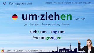 Konjugation Verb „umziehen“ unr hat  alle Zeitformen Lernvideo Tutorial [upl. by Whittemore]