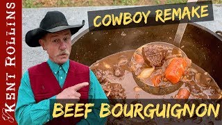 Beef Bourguignon with Julia Child  Cowboy Remake Beef Stew [upl. by Amej]