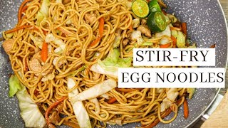 Simple Stir fry Egg Noodles With Chicken  Easy and Delicious [upl. by Peregrine]