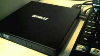 Duronic USB 20 Slim Portable Optical Drive Review  Setup [upl. by Adnofal84]