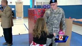 Soldier surprises little sister at school [upl. by Ezar]