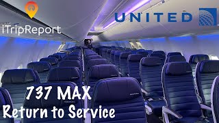 United 737 MAX 9 ReInaugural Economy Class [upl. by Namyw]