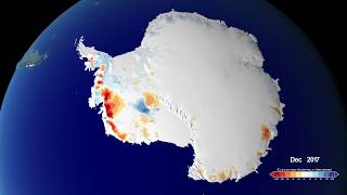 25 Years of Antarctic Land Ice Elevation Change Anomalies West Coast Fly Over [upl. by Yedarb]