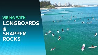 Longboard surfing at Snapper Rocks Gold Coast longboard surfing goldcoast [upl. by Llyrrad]