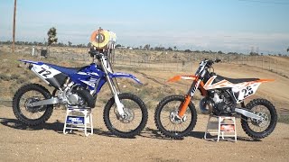 2017 KTM 250 SX vs 2017 Yamaha YZ250  Dirt Rider 250cc Shootout [upl. by Marty]