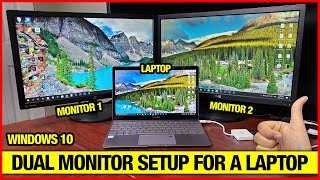 Dual Monitor Setup for Laptop With One USB C Port Windows 10 [upl. by Ahsitak]