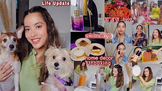 আমাৰ LIFE UPDATE home decor unboxing skincare ঘ’ৰত PUJANew Assamese VlogKerlineVlogs [upl. by Umeko379]