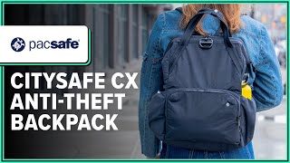 Pacsafe Citysafe CX AntiTheft Backpack Review 3 Weeks of Use [upl. by Yenettirb796]