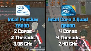 Pentium E6600 vs Core 2 Quad Q6600 on PUBG Lite  ATI Radeon HD 5450 [upl. by Amein]