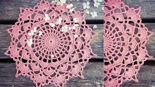 VERY EASY Crochet Doily Coaster  Beginner Friendly Scrap Yarn Crochet Project [upl. by Truelove]