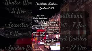 London Christmas Market Dates 2024 christmas christmasmarket 2024 countdowntochristmas [upl. by Atiekan]