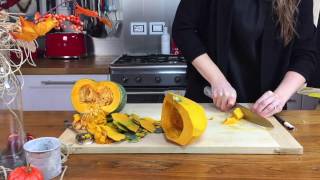 How to Cut a Kabocha Squash Japanese Pumpkin in 4 Easy Steps [upl. by Tavy]