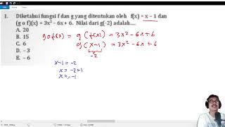 komposisi fungsi  jika fx  x1 dan gofx3x2 6x6 nilai g 2 adalah [upl. by Bertrando713]