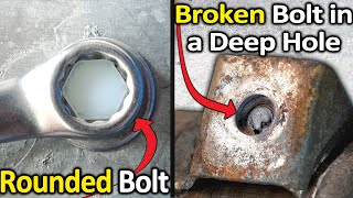 How to Remove a Rounded Bolt or a Broken Bolt in a deep hole [upl. by Hen]