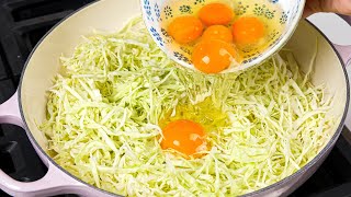 Cabbage with eggs is better than meat in this easy way Simple and delicious breakfast dinner recipe [upl. by Nalloh]