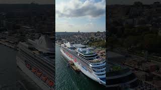 Galataport Istanbul cruise trip drone [upl. by Attehcram]