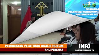 PEMBUKAAN PELATIHAN ANALIS HUKUM AHLI PERTAMA [upl. by Dera762]