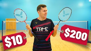 10 vs 200 Badminton Racket [upl. by Toffic]