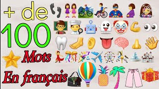 les mots en français Apprenez plus de 100 mots en français facilementavec Émoji🦁🐷🍍🥖🎠🛵🏆🎨💍🥁📬🌍 [upl. by Arihsaj]