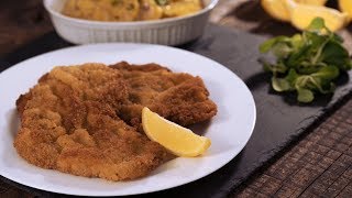 How to make Wiener Schnitzel  Veal Schnitzel Recipe with Potato Salad [upl. by Ardnalac]