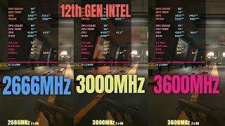 2666MHz vs 3000MHz vs 3600MHz  Intel 12th Gen CPU [upl. by Roby320]