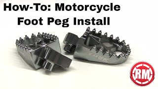 Tusk Motorcycle Billet Aluminum Foot Peg Installation [upl. by Anikehs692]