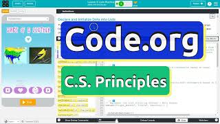 Codeorg Lesson 32A Lists Practice  Tutorial with Answers  Unit 6 CS Principles [upl. by Monahan674]