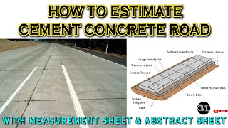 How to Estimate Cement Concrete Road  QSC  HINDI [upl. by Gessner346]