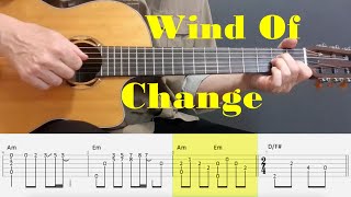 Wind Of Change  Scorpions  Fingerstyle guitar with tabs [upl. by Murdock]