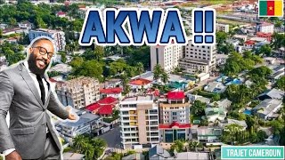 Lets visit the Akwa district in downtown Douala  Trajet Cameroun [upl. by Barimah]