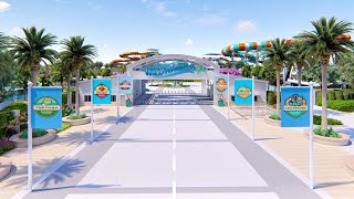 Wild Rivers Waterpark Irvine California Animated Flythrough Overview Summer 2022 [upl. by Naul885]