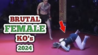 Most Brutal FEMALE knockouts In MMA 2024 [upl. by Artekal]