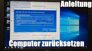 Computer PC zurücksetzen formatieren  Windows 10 Reset vor Verkauf  PC Werkseinstellungen DIY [upl. by Adnirod526]