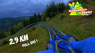 Longest Mountain Coaster in Germany OnRide 4k UltraStable without braking HasenhornRodelbahn [upl. by Etaner]