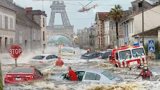 France Today Rivers overflowed and floods destroyed six French departments Europe is shocked [upl. by Lynnett]