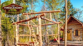 Working Solo  The Forest Kitchen  Off Grid Log Cabin Build Ep2 S1 [upl. by Lacagnia]