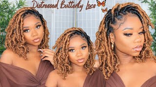 DISTRESSED BUTTERFLY LOCS TUTORIALðŸ¦‹  EASY METHOD  PROTECTIVE STYLE  Chev B [upl. by Akkim965]