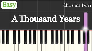 A Thousand Years  Beginner Piano Tutorial [upl. by Adler]