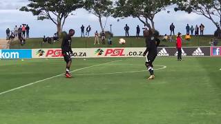 Thabo Qalinge and Thabo Rakhale showing off their football skills [upl. by Aerdnak]