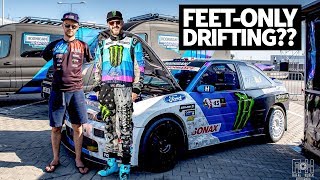 Drifting with No Arms Ken Block Rides Along With Armless Driver Bartosz Ostałowski [upl. by Nonnahsed]